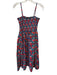 DRA Los Angeles Size S Blue, Red, Pink Cotton Spaghetti Strap Floral Print Dress Blue, Red, Pink / S