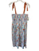 Compania Fantastica Size M Orange, Blue, Green Cotton Sleeveless Midi Dress Orange, Blue, Green / M