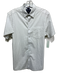 Denim & Flower Size M White & Blue Cotton Blend Dots Polo Button up Short Sleeve White & Blue / M