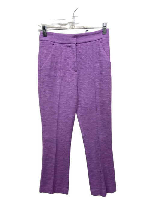 Veronica Beard Size 00 Light Purple Cotton Mid Rise Front Seam Textured Pants Light Purple / 00