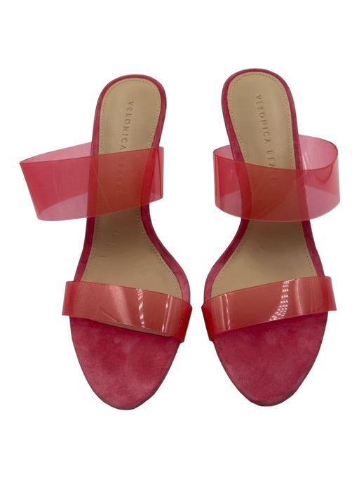 Veronica Beard Shoe Size 7 Pink Suede Acetate Mule Toe Strap Sandals Pink / 7