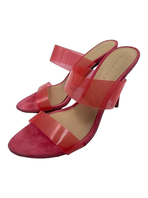 Veronica Beard Shoe Size 7 Pink Suede Acetate Mule Toe Strap Sandals Pink / 7