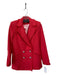 Veronica Beard Size 00 Coral Red Cotton Tweed Long Sleeve Double Breasted Jacket Coral Red / 00