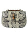 Gucci Cream, black, brown print Python Flap Bamboo Snake Skin Cross Body Bag Cream, black, brown print / Medium