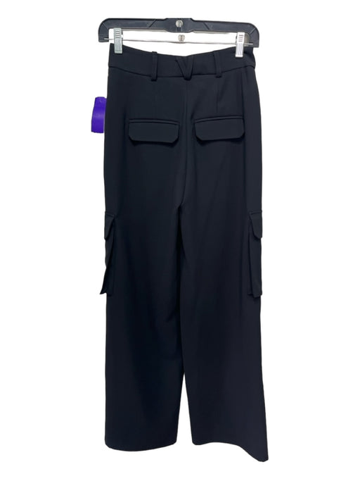 Veronica Beard Size 2 Black Polyester High Rise hook & zip Wide Leg Cargo Pants Black / 2