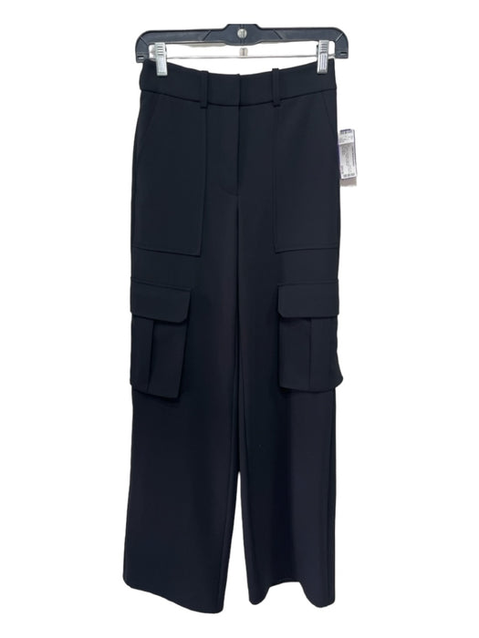 Veronica Beard Size 2 Black Polyester High Rise hook & zip Wide Leg Cargo Pants Black / 2