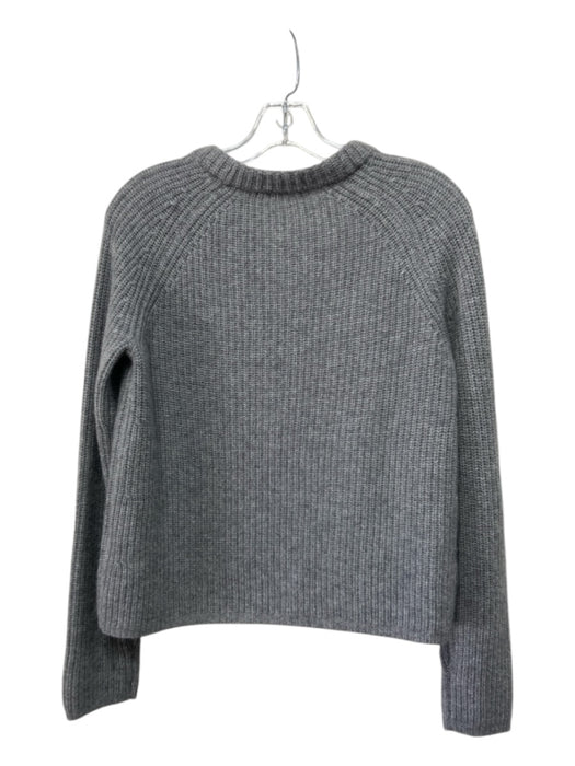 Jenni Kayne Size XS Gray Cashmere Crew Neck Raglan Ribbed Sweater Gray / XS