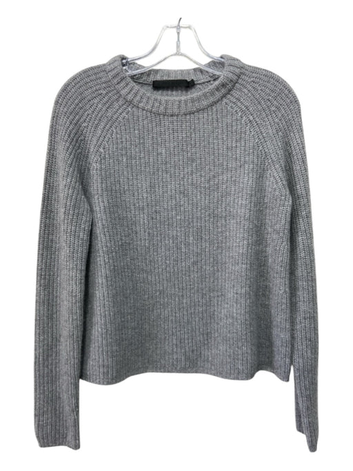 Jenni Kayne Size XS Gray Cashmere Crew Neck Raglan Ribbed Sweater Gray / XS