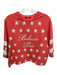 Balmain Size XS Coral Red & White Cotton Short Sleeve graphic Stars Cropped Top Coral Red & White / XS