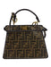 Fendi Brown, Tan & Gold Coated Canvas Zucca Monogram Jaquard Crossbody Bag Brown, Tan & Gold / Small