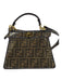 Fendi Brown, Tan & Gold Coated Canvas Zucca Monogram Jaquard Crossbody Bag Brown, Tan & Gold / Small