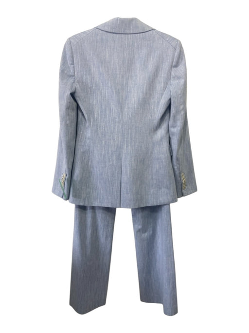 Veronica Beard Size 00 Light Blue & Silver Cotton & Polyester Dickey Jacket Light Blue & Silver / 00