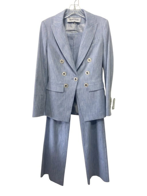 Veronica Beard Size 00 Light Blue & Silver Cotton & Polyester Dickey Jacket Light Blue & Silver / 00