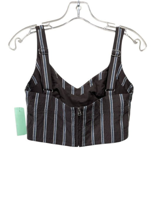 Veronica Beard Size 0 Brown & Blue Viscose & Polyamide Sleeveless Striped Top Brown & Blue / 0