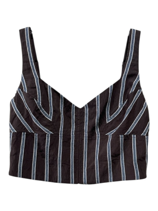 Veronica Beard Size 0 Brown & Blue Viscose & Polyamide Sleeveless Striped Top Brown & Blue / 0