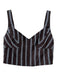 Veronica Beard Size 0 Brown & Blue Viscose & Polyamide Sleeveless Striped Top Brown & Blue / 0