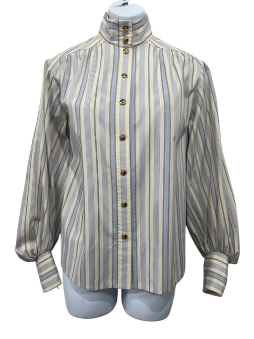 Zimmermann Size OP Beige, Blue, Green Polyester & Cotton Striped Blouse Top Beige, Blue, Green / OP