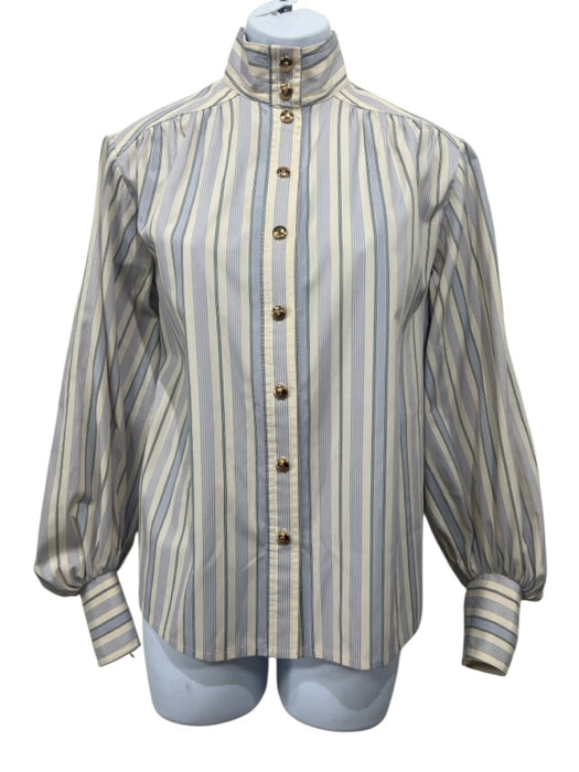 Zimmermann Size OP Beige, Blue, Green Polyester & Cotton Striped Blouse Top Beige, Blue, Green / OP