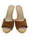 Veronica Beard Shoe Size 7 Tan Brown Leather Upper Suede Open Toe Sandal Mules Tan Brown / 7