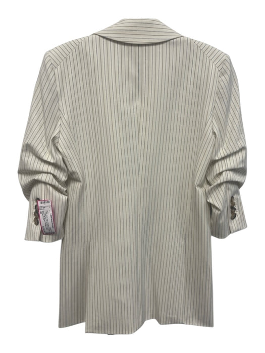 Veronica Beard Size 00 Cream, Brown, blue Polyester & Viscose Pin Stripe Jacket Cream, Brown, blue / 00