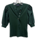 Veronica Beard Size XXS Green Cotton Long Sleeve 1/2 Button Ribbed Top Green / XXS