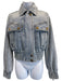 Zimmermann Size 0 Light Wash Cotton Bomber Cropped Elastic Hem Jacket Light Wash / 0