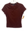 Veronica Beard Size XS Burgundy Red Cotton Blend Cap Sleeve V Neck Top Burgundy Red / XS