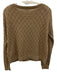 Alice + Olivia Size XS Beige Linen Blend Long Sleeve Open Knit Boat Neck Sweater Beige / XS