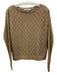 Alice + Olivia Size XS Beige Linen Blend Long Sleeve Open Knit Boat Neck Sweater Beige / XS