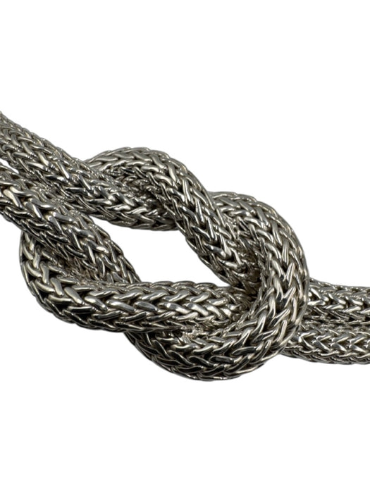 John Hardy Silver Sterling Silver 925 Snake Chain Knot Choker Necklace Silver