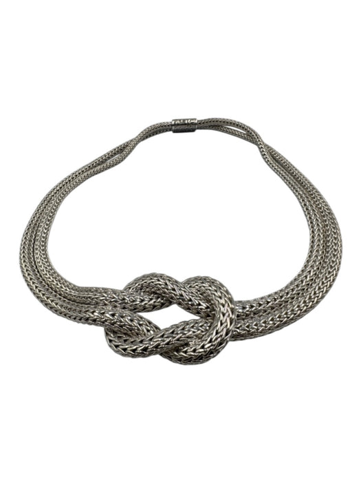 John Hardy Silver Sterling Silver 925 Snake Chain Knot Choker Necklace Silver
