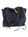 Chloe Navy Suede Leather Detail Whipstitch Tote Bag Navy / Medium