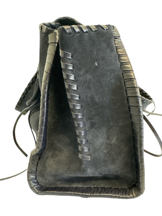 Chloe Navy Suede Leather Detail Whipstitch Tote Bag Navy / Medium