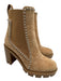 Christian Louboutin Shoe Size 37.5 Tan Brown & Silver Suede Upper Spikes Boots Tan Brown & Silver / 37.5