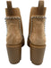 Christian Louboutin Shoe Size 37.5 Tan Brown & Silver Suede Upper Spikes Boots Tan Brown & Silver / 37.5
