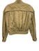 Ronny Kobo Size XS Khaki Beige Cotton Blend Gathered Zip Front Cropped Jacket Khaki Beige / XS
