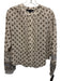 Veronica Beard Size XS Cream White & Brown Cotton Blend Lattice Print Top Cream White & Brown / XS