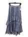 Ulla Johnson Size 2 Blue & Multi Silk Metallic Thread Tiered Side Zip Skirt Blue & Multi / 2