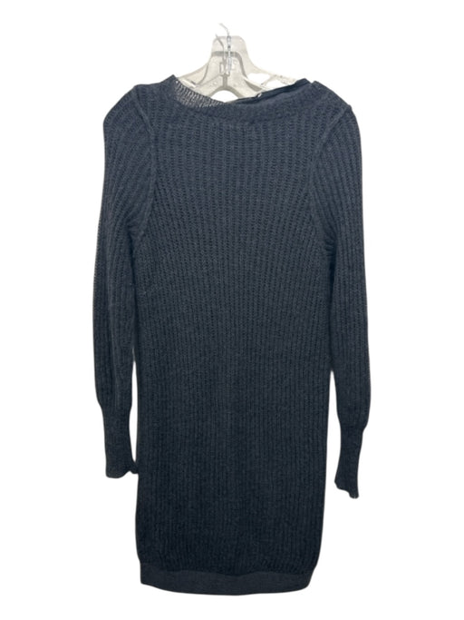 Humanoid Size XS Charcoal Gray Nylon & Wool Ribbed Long Sleeve Dress Charcoal Gray / XS