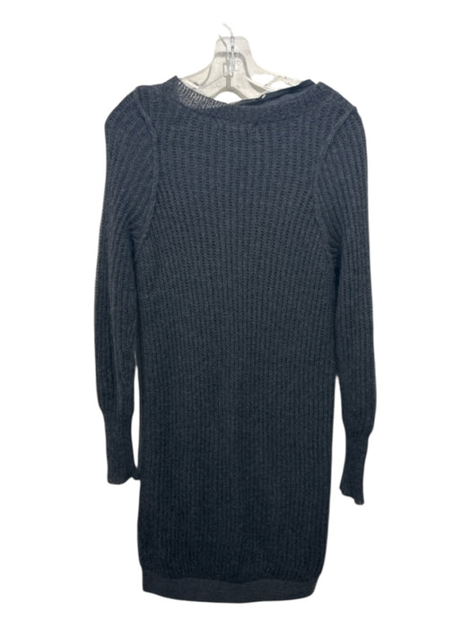 Humanoid Size XS Charcoal Gray Nylon & Wool Ribbed Long Sleeve Dress Charcoal Gray / XS