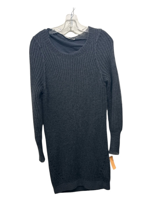 Humanoid Size XS Charcoal Gray Nylon & Wool Ribbed Long Sleeve Dress Charcoal Gray / XS
