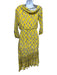 Saloni Size 2 Yellow, Black, White Silk Wide Neck Asymmetic Printed Dress Yellow, Black, White / 2
