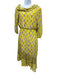 Saloni Size 2 Yellow, Black, White Silk Wide Neck Asymmetic Printed Dress Yellow, Black, White / 2