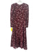 Rebecca Taylor Size 0 Burgundy & multi Silk & Polyester floral print Dress Burgundy & multi / 0