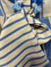 Dodo Bar Or Size S Cream & Blue Cotton Striped Tassels V Neck Tie Front Dress Cream & Blue / S