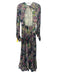 ROTATE BIRGER CHRISTENSEN Size 4 Green & Multi Viscose Blend floral print Dress Green & Multi / 4