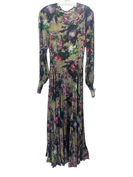 ROTATE BIRGER CHRISTENSEN Size 4 Green & Multi Viscose Blend floral print Dress Green & Multi / 4