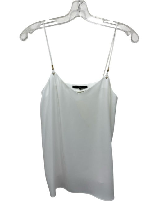 Tibi Size 2 White No Fabric Tag V Neck Crepe Cami Top White / 2
