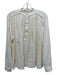Vanessa Bruno Size 36 Cream No Fabric Tag Pintuck 1/4 Button Long Sleeve Top Cream / 36
