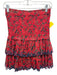 Isabel Etoile Marant Size 34 Red & Multi Cotton Smocked Tiered Skirt Skirt Red & Multi / 34